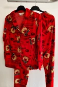 Kadın Uzun Kollu Süet Kışlık Kadife Pijama Takımı - 4