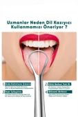Dil Temizleyici Paslanmaz Çelik Ağız Bakım Fırçası Dil Plak Temizleme Dil Sıyırıcı Aparat - 6