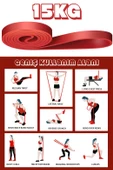 15 KG Direnç Bandı Kas Geliştirme Lastiği Fitness Pilates Cross Training Bant Kırmızı - Orta Sert thumbnail 6
