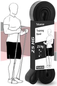 25 KG Direnç Bandı Kas Geliştirme Lastiği Fitness Pilates Cross Training Bant Siyah - Sert - 1