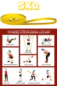 5 KG Direnç Bandı Kas Geliştirme Lastiği Fitness Pilates Cross Training Bant Sarı - Hafif Sert thumbnail 6