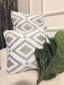 NİVEMESHOME BOHEM PUNCH GREY DEKORATİF KIRLENT YASTIK KILIFI 44X44 CM - 2