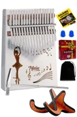 Midex KLX-540-PAK Beyaz Renk Gerçek Ağaç Kalimba 17 Tuşlu Full Set - 1