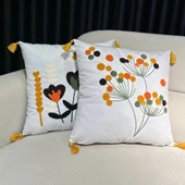 NİVEMESHOME ÇİÇEKLİ NAKIŞLI KIRLENT KILIFI 45X45 - 3