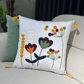 NİVEMESHOME ÇİÇEKLİ NAKIŞLI KIRLENT KILIFI 45X45 - 1