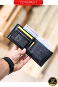 Hakiki Deri Erkek Cüzdan Yatay Model – 8 Kart - Bozuk Para Bölmeli - İsim Baskılı - Minimalist Tasarım - 1