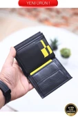 Hakiki Deri Erkek Cüzdan Dik Model – 11 Kart - Bozuk Para Bölmeli - İsim Baskılı - Minimalist Tasarım thumbnail 4