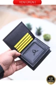 Hakiki Deri Erkek Cüzdan Dik Model – 11 Kart - Bozuk Para Bölmeli - İsim Baskılı - Minimalist Tasarım thumbnail 1