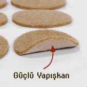 Yapışkanlı Zemin Koruyucu Keçe 50 mm (8'li PAKET) Masa Sandalye Mobilya Koltuk Ayak Keçesi Yuvarlak - 3