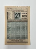 27 Aralık 2006 Takvim Yaprağı - Nostaljik Koleksiyonluk Takvim Yaprağı thumbnail 1
