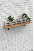 Modern Tasarımlı Metal Korkuluklu Ahşap Duvar Rafı thumbnail 1
