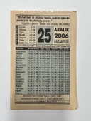 25 Aralık 2006 Takvim Yaprağı - Nostaljik Koleksiyonluk Takvim Yaprağı thumbnail 1