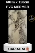 Renkli Duvarlar Alternatif Kaplama UV PVC Mermer Panel Carrara 1 Adet 60x120cm Ev Ofis Otel Duvar Kaplama Paneli - 1