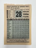 28 Aralık 2006 Takvim Yaprağı - Nostaljik Koleksiyonluk Takvim Yaprağı thumbnail 1