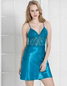 Pierre Cardin 625 Geniş Kesim Dantelli İp Askı Saten Gecelik - 1