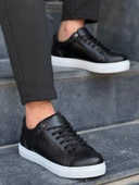 KB-BX1  Siyah Cilt Yüksek Beyaz Taban Günlük Erkek Ayakkabı thumbnail 3