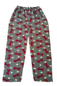Kadın Polar Pijama Altı Termal Özellikli Papyon Desenli Gri Ev Giyim Cepsiz - 2