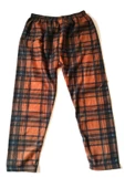 Unisex Polar Pijama Altı Termal Özellikli Ekose Desenli Büyük Beden Ev Giyim Cepsiz - 1