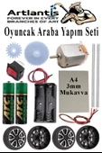 Oyuncak Araba Yapım Seti 1 Paket Plastik Tekerlek Deney İçin 2 Adet Metal Şaft Proje Deney Seti Dc Motor Çark Dişli Okul - 1