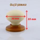 15 Adet Kamelya Kulp Krem Polimer Düğme Kulp Bakır Tablalı Mobilya Mutfak Dolabı Çekmece Kulbu Kulpları thumbnail 2