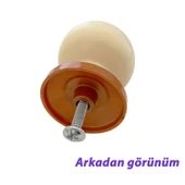 8 Adet Kamelya Kulp Krem Polimer Düğme Kulp Bakır Tablalı Mobilya Mutfak Dolabı Çekmece Kulbu Kulpları - 4