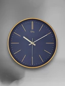 Galaxy 221-AL Serisi Eskitme Metal Görünümlü Sessiz Akar Modern Duvar Saati 30 cm thumbnail 2