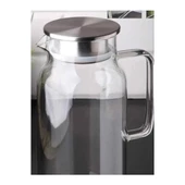 1500 ml Borosilikat Cam Su Sürahisi - Metal Kapaklı ve Isıya Dayanıklı - 1