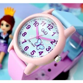 Q&Q VS49J003Y Pembe Kelebek Desenli Su Geçirmez Kız Çocuk Kol Saati - 3