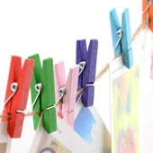 Ahşap Renkli Mini Mandal 100 Adet - 5