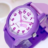 Q&Q VS49J004Y Mor Lila Yıldızlı Su Geçirmez Rakamlı Kız Çocuk Kol Saati - 3