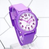 Q&Q VS49J004Y Mor Lila Yıldızlı Su Geçirmez Rakamlı Kız Çocuk Kol Saati - 2