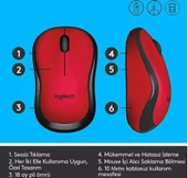 Logitech M220 910-004880 Kırmızı Sessiz Optik Kablosuz Mouse - 6