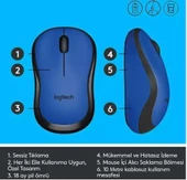 Logitech M220 910-004880 Mavi Sessiz Optik Kablosuz Mouse - 6