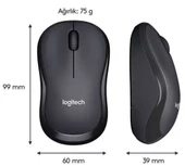 Logitech M220 Sessiz Kompakt Kablosuz Mouse - Siyah - 7