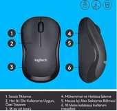 Logitech M220 Sessiz Kompakt Kablosuz Mouse - Siyah - 6