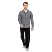 Mod Collection Pamuk Boydan Düğmeli Yakalı Erkek Pijama Takım - 1