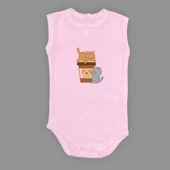 Baskılı Kahve Seven Kediler Bebek Çıtçıtlı Body - 8
