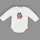 Baskılı Balıklı Kedi Bebek Çıtçıtlı Body - 7