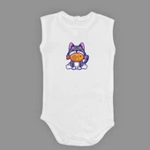 Baskılı Balıklı Kedi Bebek Çıtçıtlı Body - 2