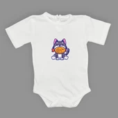 Baskılı Balıklı Kedi Bebek Çıtçıtlı Body - 6