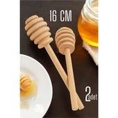 ModaCar Bal Kaşığı Ahşap Uzun 16 CM Bal Damlatıcı Kaşık 2 ADET - 1