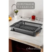 ModaCar Bulaşık Durulama Sepeti Tabaklık Bulaşık Kurutmalık GRİ Alessi - 1