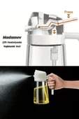 2 Adet Çift Fonksiyonlu Cam Yağdanlık 450ml Zeytinyağı Sıvıyağ Şişe Sprey Airfryer Yağlık Sirkelik - 3