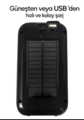 Güneş Panelli Handy Power Bank Özellikli Fener Işıldak 32 Süper Smd Ledli El Feneri Ev Kamp Outdoor Aydınlatma - 4