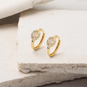 Baget Model Sarı Altın Halka Küpe thumbnail 2