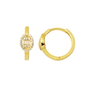 Baget Model Sarı Altın Halka Küpe thumbnail 1