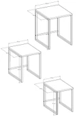 Durusilya Mobilya Zigon Sehpa , Metal Üçlü Zigon Sehpa , 3 lü Sehpa - 4