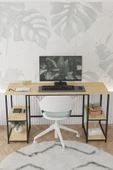 Durusilya Mobilya 140x50 cm Metal Çalışma Bilgisayar Ofis Masası Kitaplıklı - 5