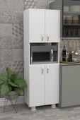 Durusilya Fırın Mikro Dalga Bölmeli Alt Üst Kapaklı Çok Amaçlı Mutfak Balkon Dolabı Dört Kapaklı, One Size - 1