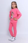 KIZ ÇOCUK 3 İPLİK EŞOFMAN TAKIMI PRİNCESS BASKILI E3 thumbnail 2